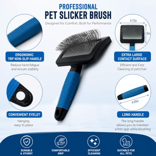 Dog Brush for Long Haired Dogs (Bule)