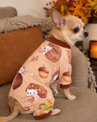 4 Pack Dog Pajamas Fall Pumpkin for Medium Dogs (Large)