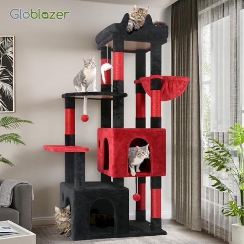 Heavy Duty Cat Trees for Big Cats Maine Coon (Blood-Goth / 61inch)