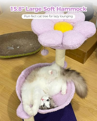 Flower Cat Scratching Post (28" / Purple)