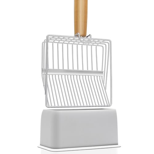 Fast Sifting Cat Litter Scoop with Holder Stand (0.2&0.4inch gap)