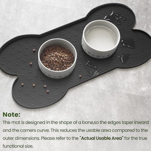 Dog Food Mat Anti (25.6" x 13"-2PCS / Black)