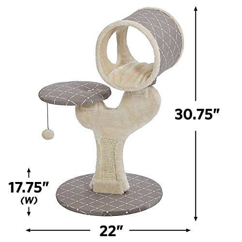 Salvador Cat Tree with Built (Salvador Cat Furniture, Mushroom Diamond Pattern)