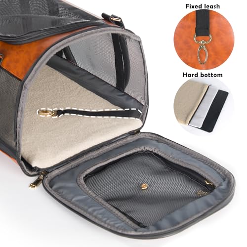 Dog Soft Sided Carriers Pet Carrier for Small Dogs Cats (Brown)