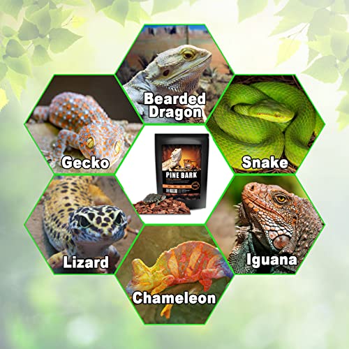 Reptile Cork Bark Substrate Bedding Tortoise Natural Cork Wood Chips Reptile Breeding Bedding Habitat Decor for Ball Python Lizard Snake Spiders Geckos Bearded Dragons Hermit Crabs (0.99LB)