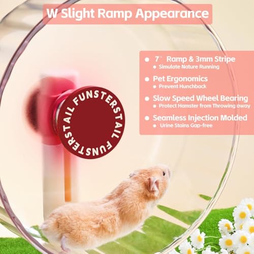 Super Silent Hamster Wheel 8.7 Inch (Tomato Red / Small(8.7 inch))