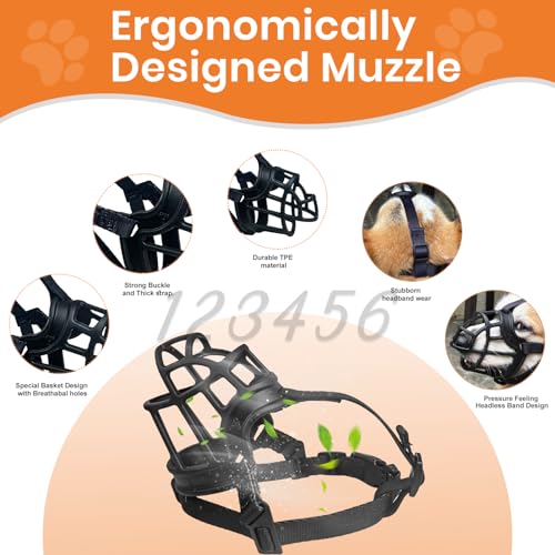 Dog Muzzle Basket Muzzle Anti Biting Chewing (Size 5)