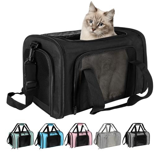 Dog Cat Carrier Pet Carriers for Small Medium Large Cats Dogs Carrier Under 25 Lbs Soft Sided Small Puppy Dog Carrier Portable Foldable Dog Cat Travel Carrier (Black 20 * 13 * 13) (20.0"L x 13.0"W x 13.0"H / Black)