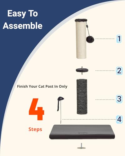 Tall Cat Scratching Post (29.5" / Smokey Gray)