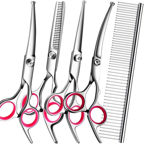 Dog Grooming Scissors Kit (Pink 5 Piece)