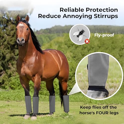Mesh Horse Fly Boots Set of 4 (Grey)