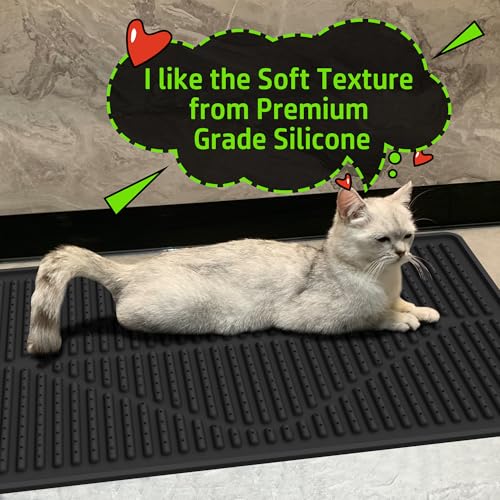 Rubber Cat Litter Box Mat (Black)