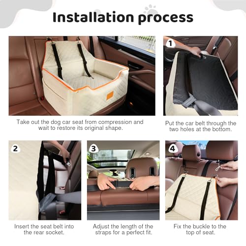 Dog Car Seat for Large (Beige)