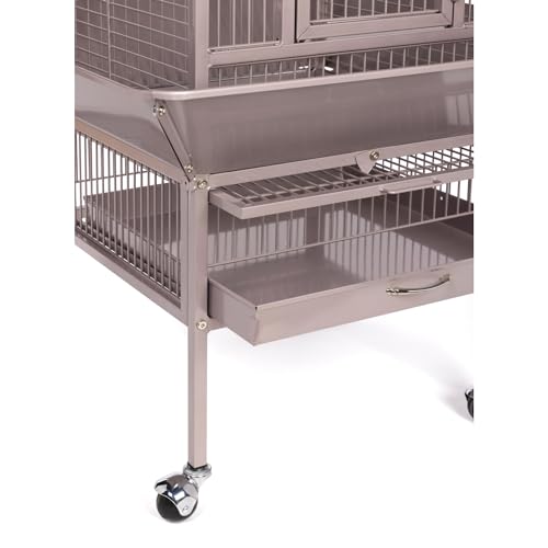 Prevue Pet Playtop Bird Cage Rolling Stand Seed Guards (Blush Finish / 18.0"L x 18.0"W x 57.0"H)