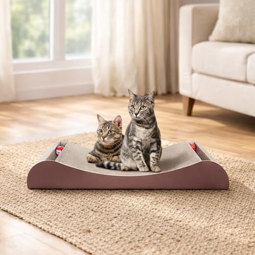 Simple Delxue 30 Inches Extra Large Cardboard Cat Scratcher Bed (Loubge Bed-Wood)