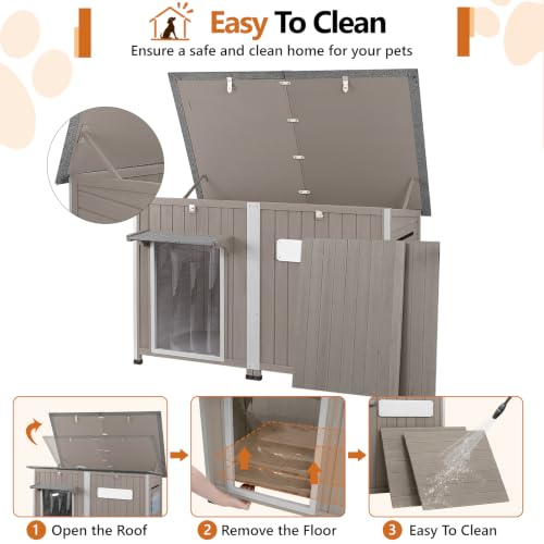 55" XL Insulated Outdoor Dog House for Large Dogs