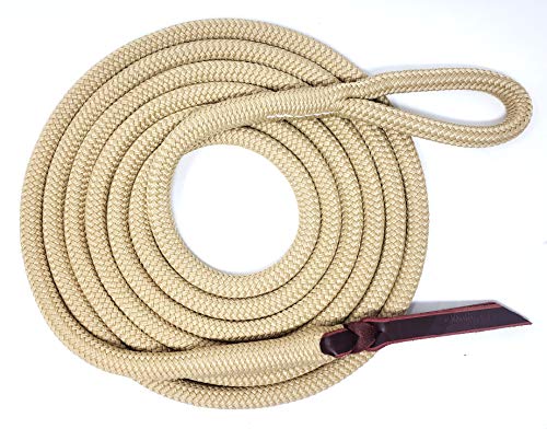 Double Braid Lead Rope with Eye Splice Loop (Beige / 12 ft.)