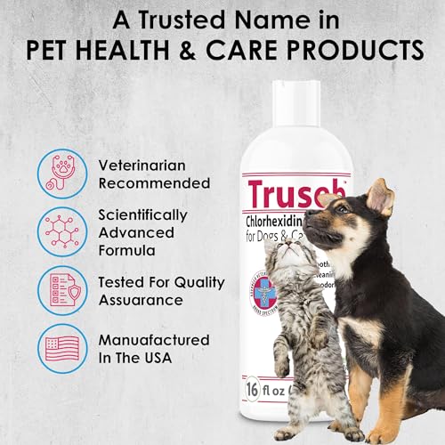 Truseb Chlorhexidine Shampoo for Dogs Cats & Horses with Aloe Vera