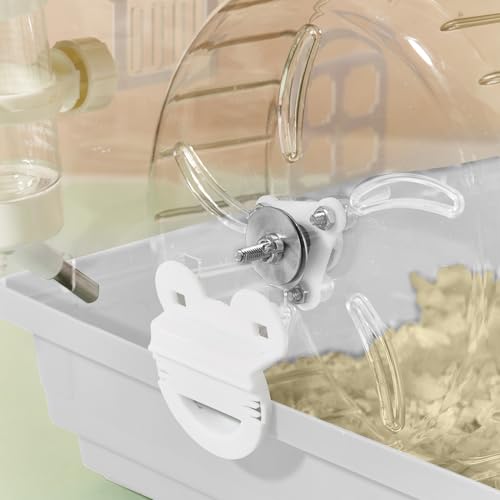 8 in 1 Clear Acrylic Hamster Cage with All Accessories (13.4"L x 10.2"W x 12.6"H / White)