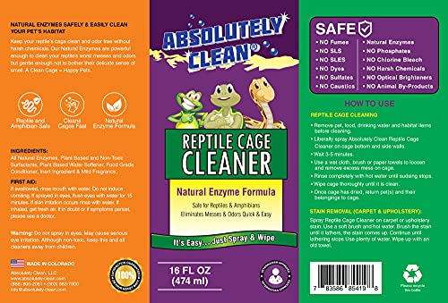 Amazing Reptile & Amphibian Terrarium Cleaner and Odor Eliminator (16 Fl Oz (Pack of 2))