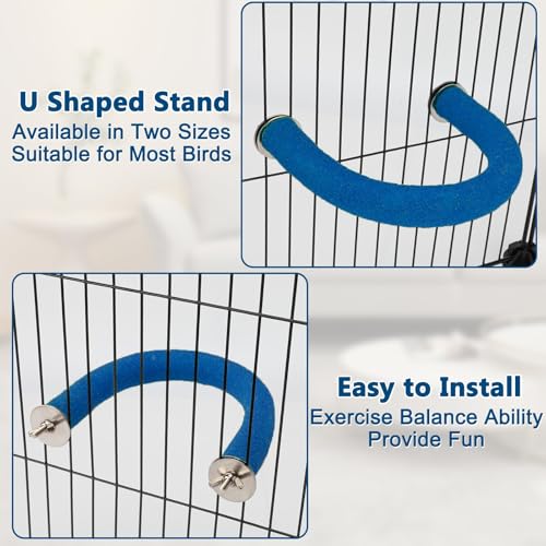 U Shaped Large Parrot Perch (Large / Blue)