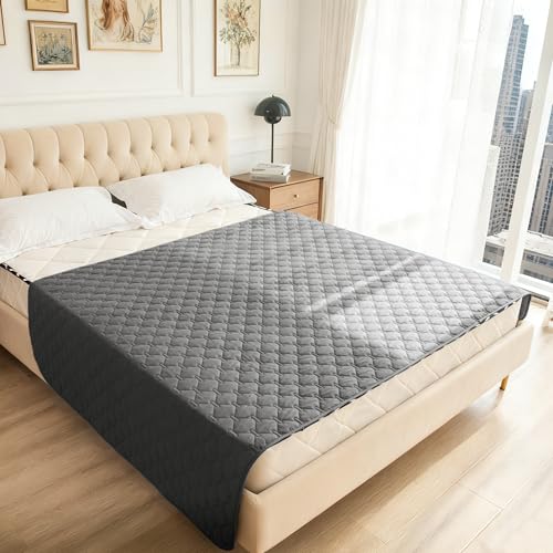 Waterproof Dog Blankets for Large Dogs (82x82 Inch (Pack of 1) / Dark Grey/Light Grey)