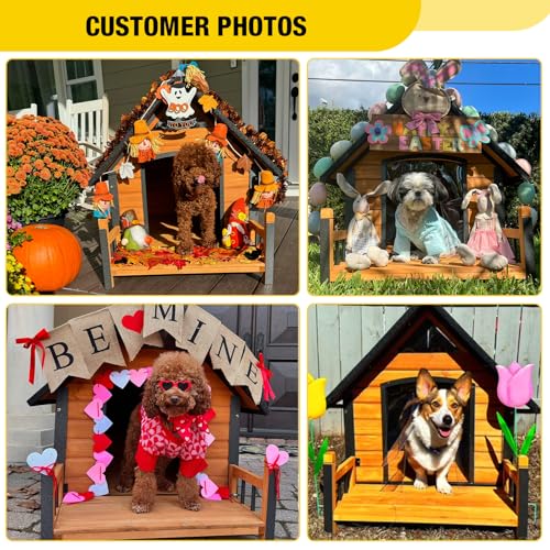 Dog House with Insulated Liner (Brown-Heated / Medium)