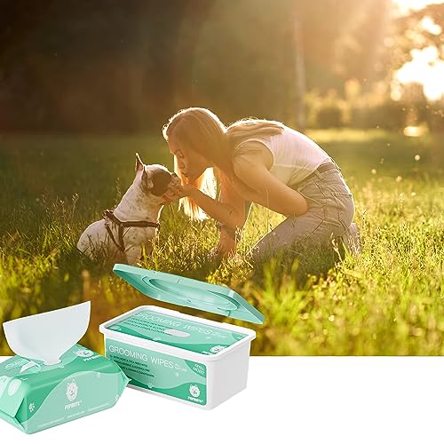 Natural Pet Grooming Wipes (2 Packs with Lid-200 counts)