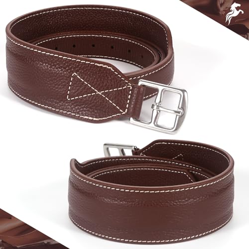 Stability Stirrup Leathers with Strong Nylon Core for Equestrian Riding Wide Body English Stirrup Leathers (62" / 155cm / Reddish Coffee)