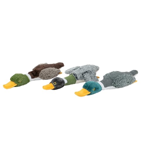 Interactive Squeaky Dog Chew Toy (Mallard Duck Wing (Gray) / Large)