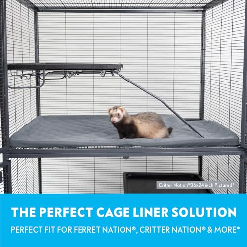 Fitted Fleece Top Pan Liner for Critter Nation Cage (Gray / Top Pan Liner)