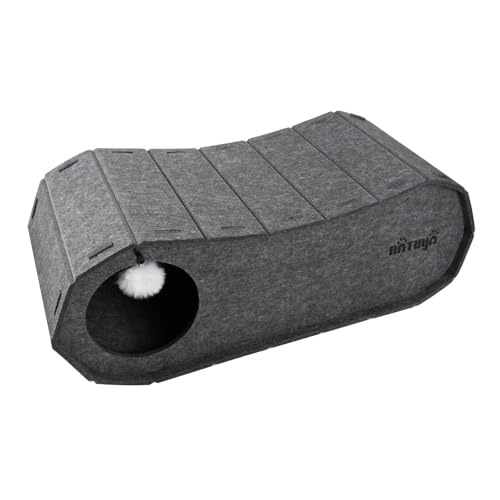 Cat Bed Cave for Indoor Cats (Soot Grey / Large)