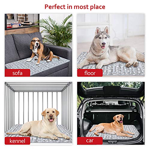 Dog Crate Mat (Large 36"X23" / Grey+Grey)
