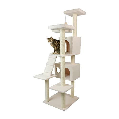 Cat Tree Model B7701 (36"(L)X31"(W)X77"(H) / Ivory)