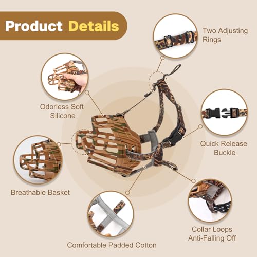 Dog Muzzle to Prevent Biting (Brown / Size 5)