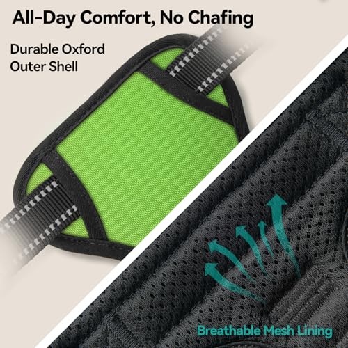 Reflective Dog Harness No Pull Large Breed Vest (Extra Large / Green)