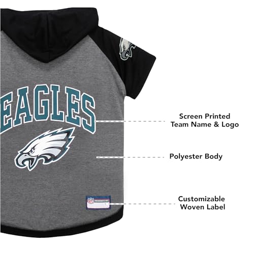 Philadelphia Eagles Hoodie Tee Shirt for Dogs (X-Small / Philadelphia Eagles)
