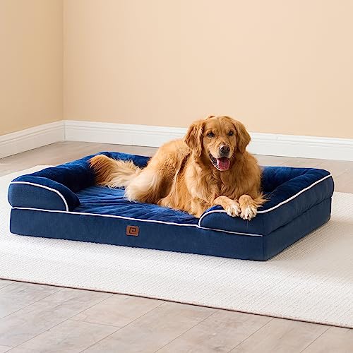 Orthopedic Dog Beds Large Sized Dog (Navy / 36.0"l X 27.0"w X 6.5"th)