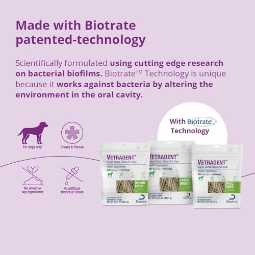 Veggie Dental Chews for Large Dogs (1.1 Ounce (Pack of 30))
