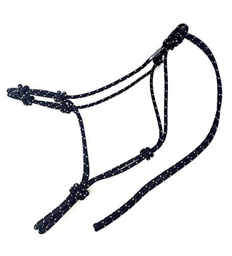 Horse Rope Training Halter (Black with Beige / Weanling)