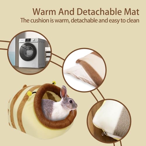 Guinea Pig Bed House & Hideout for Rat Bearded Dragon Hedgehog Ferret to Sleep and Hide (Large / 4.Wasp)