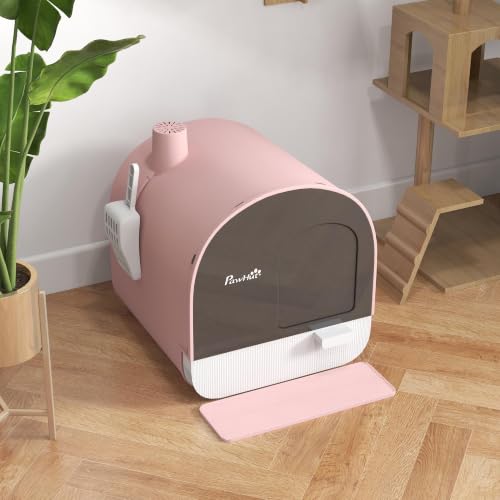 Cat Litter Box with Lid (Pink)