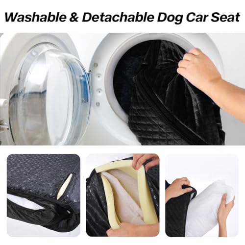 Dog Car Seat for Small Medium Dogs Pet Up to 40 lbs Black (Medium / Black)