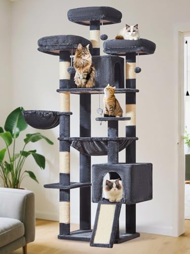 Tall Cat Tree (Smoky Gray / 76 Inches)