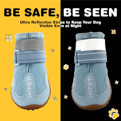 Dog Boots Dog Shoes for Large Dogs (Blue / Width 2.75 in)