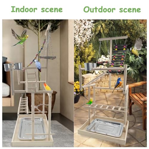 4 Layers Large Bird Playground 32" H Pet Parrot Playstand Gym