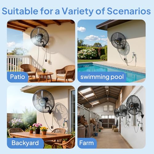 20inch Wall Mount Misting Fan with BLDC Motor & Spray Ring