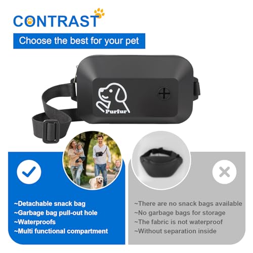 Dog Treat Pouch with Clicker & Poop Bag Holder (Black)