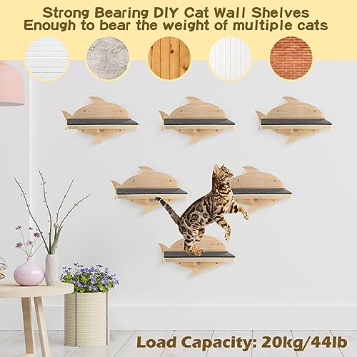 6 Set Cat Wall Shelves (Fish)