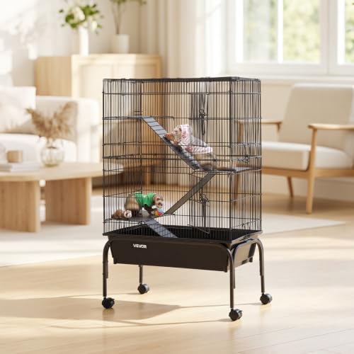 Metal Small Animal Cage 39.8" H 3 (24.8"L x 14.2"W x 39.8"H)